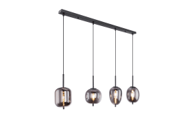 Pendelleuchte Blacky, schwarz, 4-flammig, 100 cm