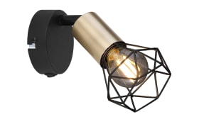 Wandleuchte Xara I, schwarz/altmessing, 1-flammig, 8 cm