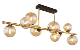 LED-Deckenleuchte Riha in schwarz/messing/amber, 87 cm