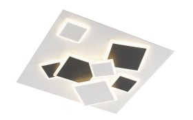 LED-Deckenleuchte New Step in schwarz/weiß, 45 x 45 cm