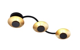 LED-Deckenleuchte Limber in schwarz/goldfarbig, 3-flammig