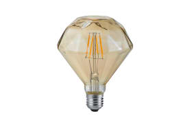 LED-Filament Diamant rund beige getönt, 14 cm