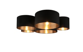 Deckenleuchte Carlton, schwarz/gold, 5-flammig