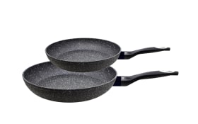 Pfannenset aus Aluguss in schwarz, 2-teilig
