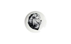 Dessertteller Safari Löwe aus Porzellan in schwarz