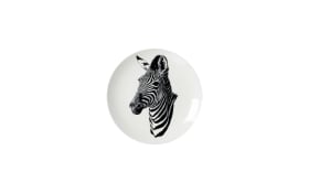 Dessertteller Safari Zebra aus Porzellan in schwarz