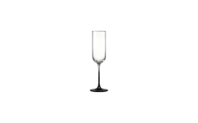 Sektkelch Jasper aus Glas in transparent/schwarz, 210 ml