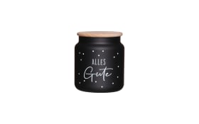 Vorratsdose Alles Gute, schwarz/braun/weiß, 1,1 l