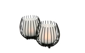 Windlicht Laval in schwarz, 2-teilig 