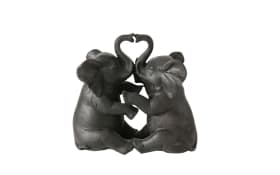 Dekofigur Elefantenpaar in schwarz, 15 cm