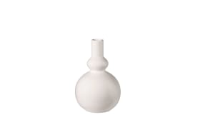 Vase Como aus Steingut in weiß, 15,5 cm