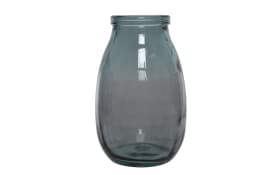 Vase aus Recycle-Glas in grau, 28 cm