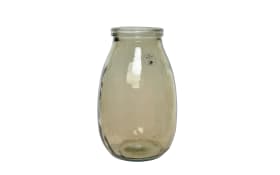 Vase aus Recycle-Glas in natural, 28 cm