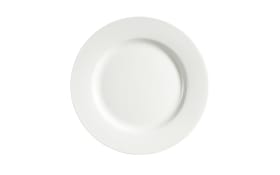 Teller flach Bone China in weiß, 26,6 cm