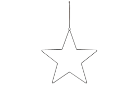 Deko-Stern zum Aufhängen in schwarz, 35,5 x 34,5 cm