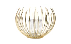 Teelichthalter aus Metall in gold, 12 cm