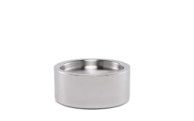 Kerzenhalter rund aus Edelstahl in Silber/Grau, 6 cm