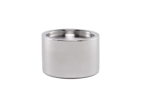 Kerzenhalter rund aus Edelstahl in Silber/Grau, 8 cm