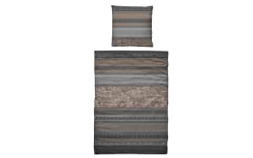 Bettwäsche fanell grau, taupe, 135 x 200 cm