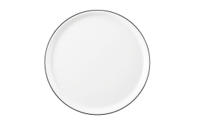 Pizzateller oval Black Line in weiß, 30 cm