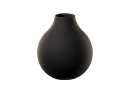 Vase Manufacture Collier blanc Perle klein in schwarz