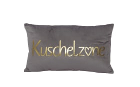 Dekokissen Kuschelzone in grau/gold, 30 x 50 cm