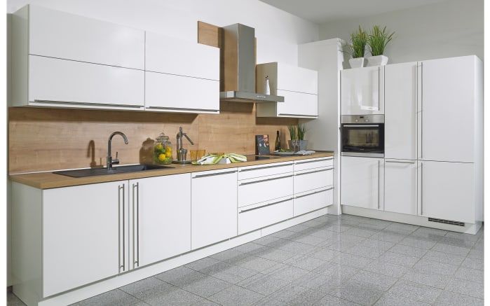 Einbauküche Lux, weiß Lack hochglanz, inklusive Siemens Elektrogeräte-01