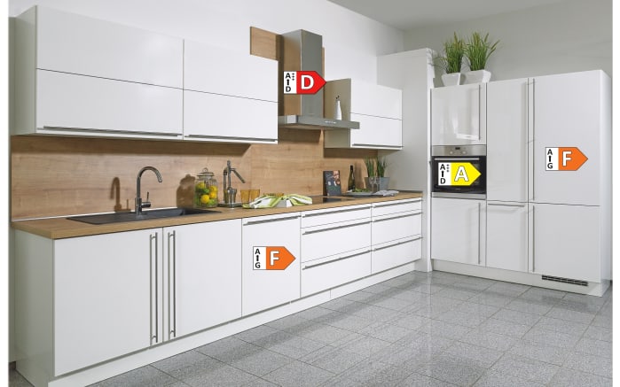 Einbauküche Lux, weiß Lack hochglanz, inklusive Siemens Elektrogeräte-06