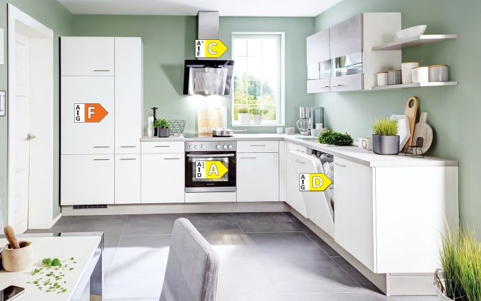 Einbauküche Speed, weiß softmatt, inklusive Elektrogeräte-06