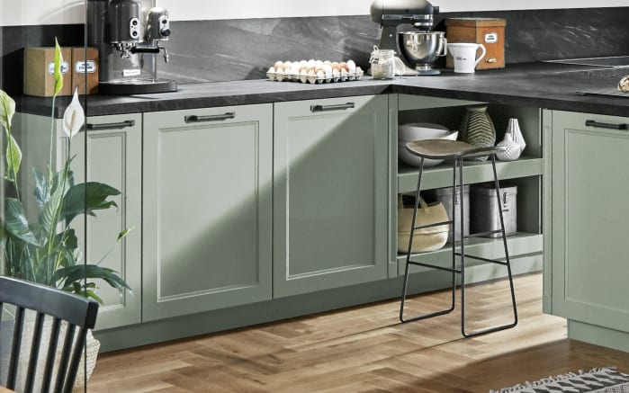 Einbauküche Camo, schilf farbend, inklusive Siemens Elektrogeräte-03