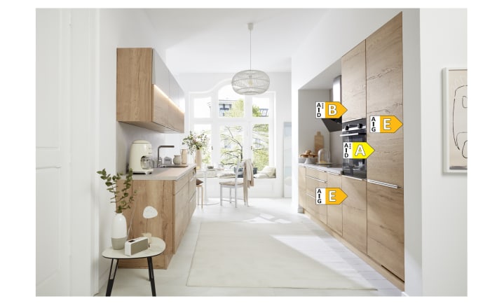 Einbauküche Stadum, Eiche Sienna Nachbildung, inklusive Bosch Elektrogeräte-04