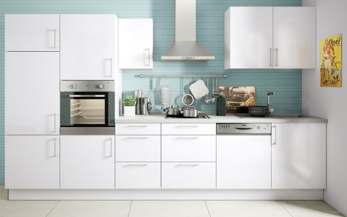 Marken-Einbauküche Cristall in weiß, Ignis-Geschirrspüler online bei