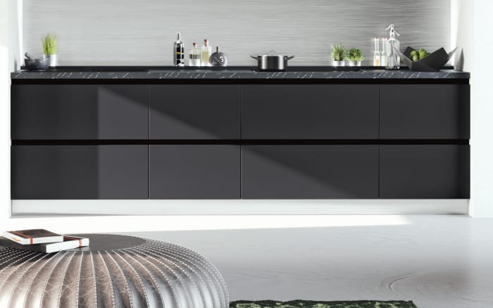 Einbauküche IP1200, schwarz, inklusive Privileg Elektrogeräte-03