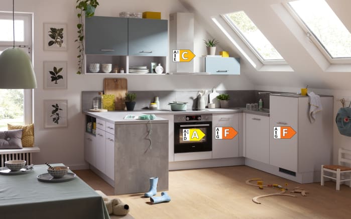 Einbauküche IP1200, Space grey, inklusive Privileg Elektrogeräte-06