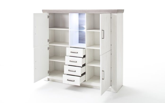 Highboard Bozen, Pinie Aurelio Nachbildung, Eiche Nelson Nachbildung-02