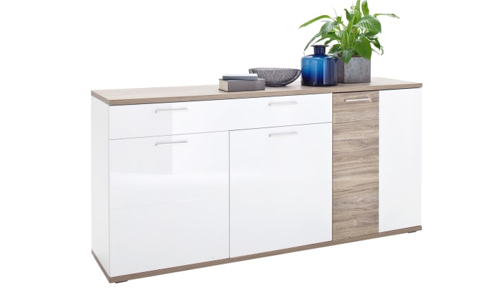 Sideboard Luzern In Weiss Hochglanz Sterling Oak Optik Online Bei