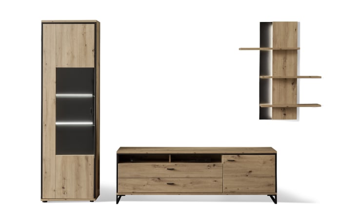 Wohnwand Buenos Aires in Balkeneiche-Optik online bei Hardeck kaufen