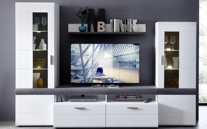 wohnwand paris in lack laminat weiss matt betonoxid nachbildung dunkel online bei hardeck kaufen