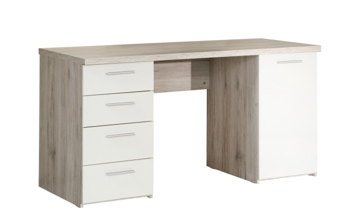 Schreibtisch Beach In Sandeiche Optik Weiss Online Bei Hardeck Kaufen