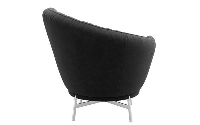 Sessel Kleo, schwarz, Fuß chrom glänzend-02