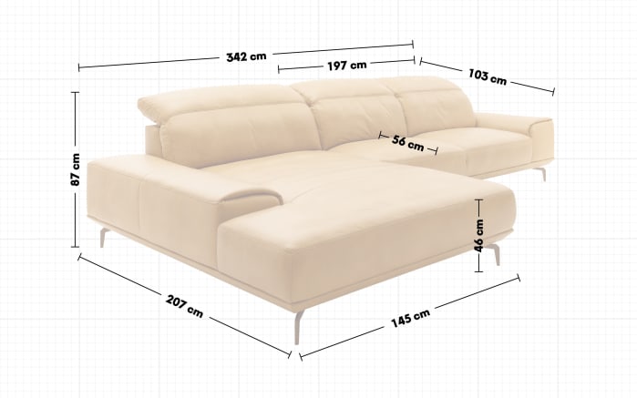 Wohnlandschaft MR 2490, gelb, Longchair links, inkl. Funktionen-07