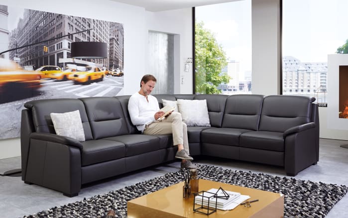 Leder Wohnlandschaft Pn Hs10002 In Anthrazit Mit Funktionen Online Bei Hardeck Kaufen