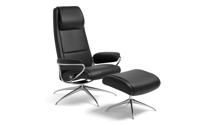 Ruhesessel mit Hocker Paris High Back M 1338 in black ...