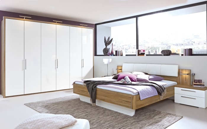 schlafzimmer zamaro in weiss eiche volano nachbildung schrankbreite ca 302 cm liegeflache ca 180 x 200 cm online bei hardeck kaufen
