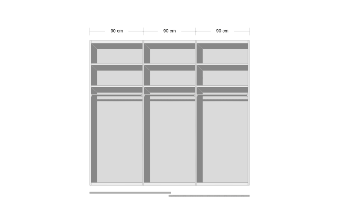 Schlafzimmer Nando in graphit/Appenzeller Fichte-Nachbildung, Schrankbreite ca. 271 cm, Liegefläche ca. 180 x 200 cm-02