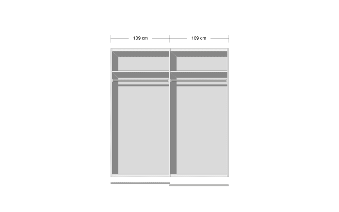 Schwebetürenschrank Oslo in weiß, 2 großzügige Türen, Breite ca. 218 cm-03