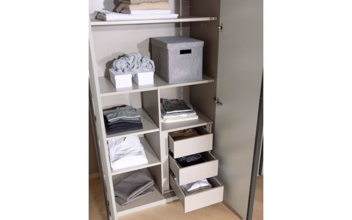 Drehtürenschrank Skat in seidengrau, mit umfangreicher Zusatzausstattung, Breite ca. 301 cm-04