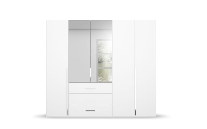 Drehtürenschrank Montclar, alpinweiß, 251 x 223 cm, inkl. 2 Spiegeltüren und 3 Schubkästen-03