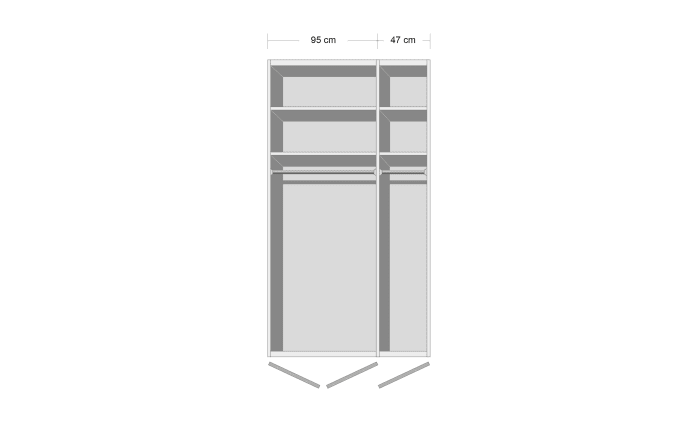 Komfortzimmer Valerie, Kernbuche teilmassiv/creme, 100 x 200 cm, Schrank 142 x 214 cm-02