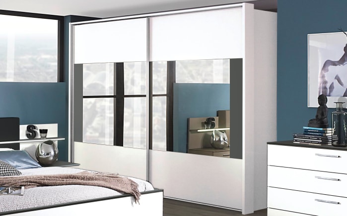 Schlafzimmer Elissa 01 in weiß/graphit, Schrankbreite ca. 280 cm, Liegefläche ca. 180 x 200 cm-02